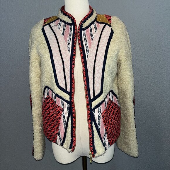 ANTHRO ANTHROPOLOGIE CARTONNIER NEVA SHERPA PATCHWORK VINTAGE STYLE JACKET -  6 - Picture 1 of 16
